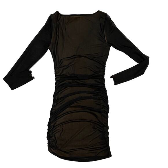Bp Black Long Sleeve Mesh Mini Dress size XSMALL - 23 - Picture 6 of 11